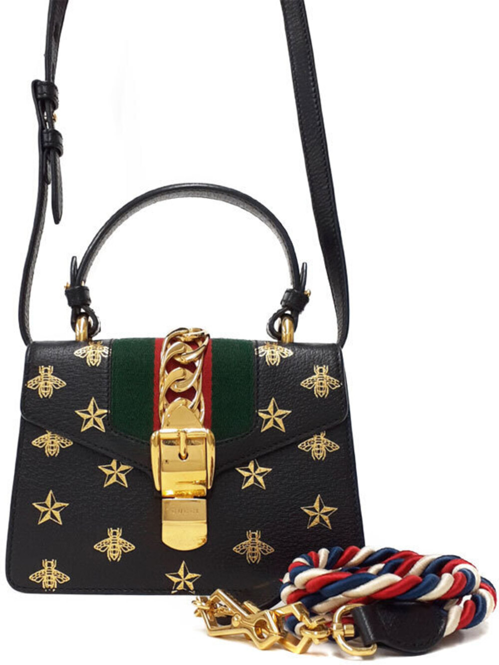 Gucci Sylvie Bee Star Leather Bag